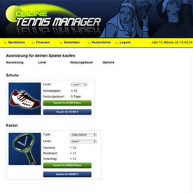 Online Tennis Manager Screenshot 2